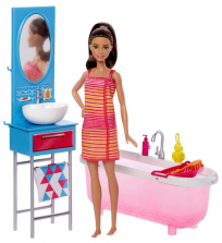 Barbie Doll and Furniture Bathroom Playset