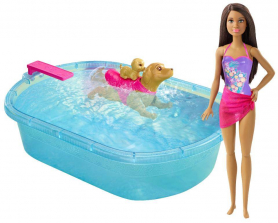 Barbie Swimmin Pup Pool - Brunette