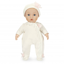 You & Me Baby So Sweet 16 inch Nursery Doll Blonde with Blue Eyes in White Lace Footie