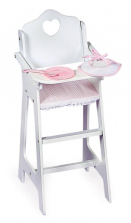 Badger Basket Wooden High Chair with Plate, Bib and Spoon for 18 inch Doll