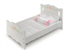White Rose Doll Bed