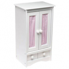 Wooden Doll Armoire with Three Hangers for 22 inch Dolls