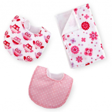 You & Me Bib and Burp Cloth Set for 12 to 14-inch Doll