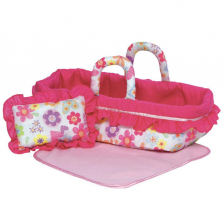 Adora Travel Portable Cloth Doll Bed, Carrier and Pillow Set