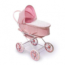 Badger Basket Pink Rosebud 3-in-1 Doll Pram, Carrier and Stroller for 24 inch Dolls