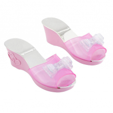 Dream Dazzlers Fancy Shoes - Pink Heart Mirror Wedge with Glitter Bow