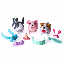 The Chubby Puppies and Friends Fashion Team Playset - Cotton Candy Panda, Dutch Bunny, Jack Russell Terrier