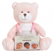 Babies R Us Plush Baby Bear With Gift Card Holder - Pink - 7 Inch