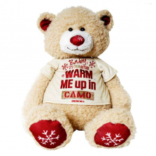 Homefront Girl 15 inch Teddy Bear Collection Baby It's Cold Outside Warm Me Up in Camo Stuffed Teddy - Brown