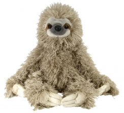 Wild Republic 12 inch Cuddlekin Three Toed Sloth Plush - Pale Brown