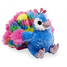 Wild Republic 5.5 Inch Stuffed Trendy Peacock - Blue and Pink