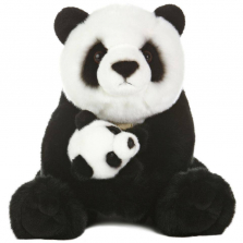 Aurora World 15 inch Miyoni Panda with Cub Plush - Black/White