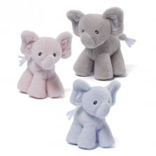 Gund 4.5 inch Baby Bubbles Elephant Rattle Plush - Gray,Pink and Blue (Colors/Styles Vary)