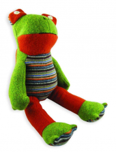 Cate and Levi Frog Stuffed Animal - Green/Red