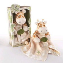Baby Aspen 'Jakka the Giraffe' Little Expeditions Plush Rattle Lovie with Crinkle Leaf