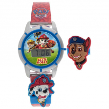 Paw Patrol LCD Digital Watch with Interchangeable Sliders - Embedded Red Strap