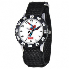 Marvel Kid's Spider-Man Stainless Steel Time Teacher Watch -Black