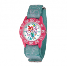 Disney Princess Girl's Ariel Plastic Watch with Blue Nylon Strap