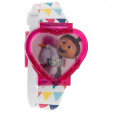 Despicable Me 3 Girls Fluffy and Agnes Heart Shaped with Flashing Lights Watch - Multi Colored Strap