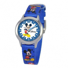 Disney Kid's Mickey Mouse Stainless Steel Time Teacher Watch -Print