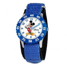 Disney Kid's Mickey Mouse Stainless Steel Time Teacher Watch - Blue