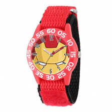 Marvel Avengers Boy's Iron Man Face Plastic Watch - Red Nylon Strap
