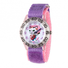 Disney Junior Girl's Sheriff Callie Wild West Plastic Watch - Pink and Purple Nylon Strap