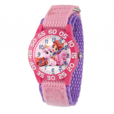 Disney Palace Pets Girl's Dreamy and Treasure Plastic Pink Watch - Pink and Purple Nylon Strap