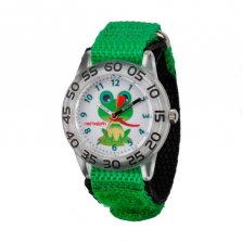 Red Balloon Time Teacher Analog Watch with Green Nylon Strap