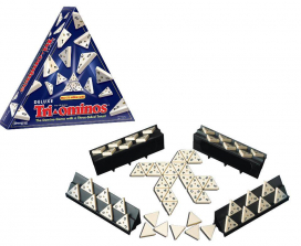 Pressman Toy Tri-Ominos with Deluxe Tiles Classic Triangular Domino Game