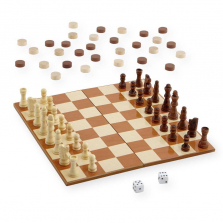 Pavilion Games Bookshelf Chess, Checkers & Backgammon Set