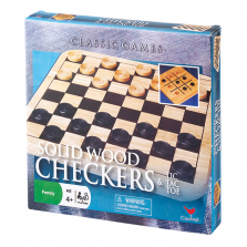 Solid Wood Checkers and Tic Tac Toe Classic Game