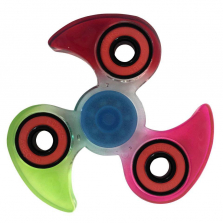 Stress Gear Multi-Color Curve Fidget Spinner - Green/Red/Pink