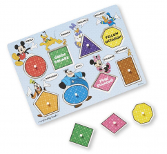 Melissa & Doug Disney Peg Puzzle - Mickey Mouse Clubhouse Shapes and Colors