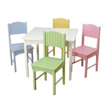 KidKraft Nantucket Table & 4 Pastel Chairs