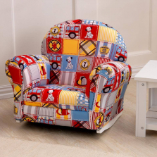 KidKraft Upholstered Rocker with Slip Cover - Firefighter Patchwork