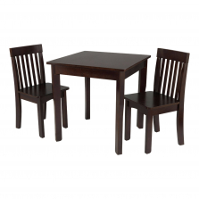 KidKraft Square Table and 2 Avalon Chair Set - Espresso