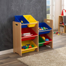 KidKraft Plastic Bin Storage Unit - Tan