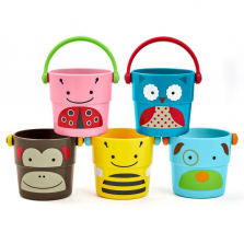 Skip Hop Zoo Stack N Pour Buckets - 5 Piece