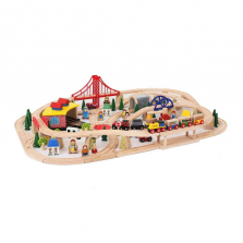 Bigjigs Toys Wooden Freight Train 130 Piece Set