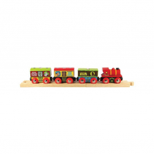Bigjigs Toys Wooden Farm Train 9 Piece Set