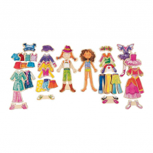T.S. Shure Daisy Girls Dress-Up Wooden Magnetic Dress-Up Dolls