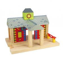 Bigjigs Toys Wooden Railway Station Set
