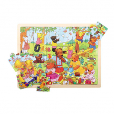 Bigjigs Toys Wooden Teddy's Picnic Tracy Puzzle 24 Piece Set