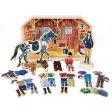T.S. Shure Stable Pals Emily and Freckles Wooden Magnetic Dress-Ups