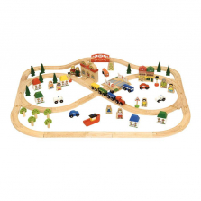 Bigjigs Toys Wooden Town and Country 101 Piece Set
