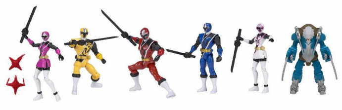 Power Rangers Ninja Steel 6 Pack 5 inch Action Figures Mighty Hero Set