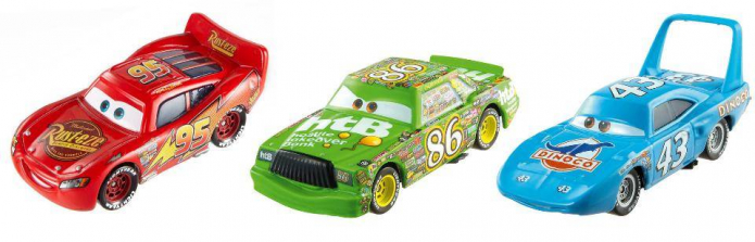 Disney Pixar Cars 1:55 Scale Wheel Action Drivers Action Gift Pack - Red, Blue and Green