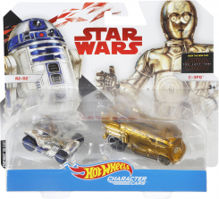 Hot Wheels Star Wars Episode 8 1:64 Scale Character Cars - C-3O and R2-D2