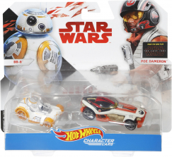 Hot Wheels Star Wars Episode 8 1:64 Scale Character Cars - BB-8 and Poe Dameron